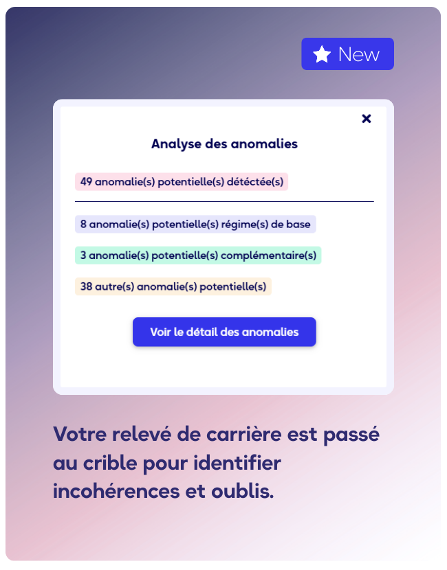 Votre relevé de carrière est passé au crible pour identifier incohérences et oublis.